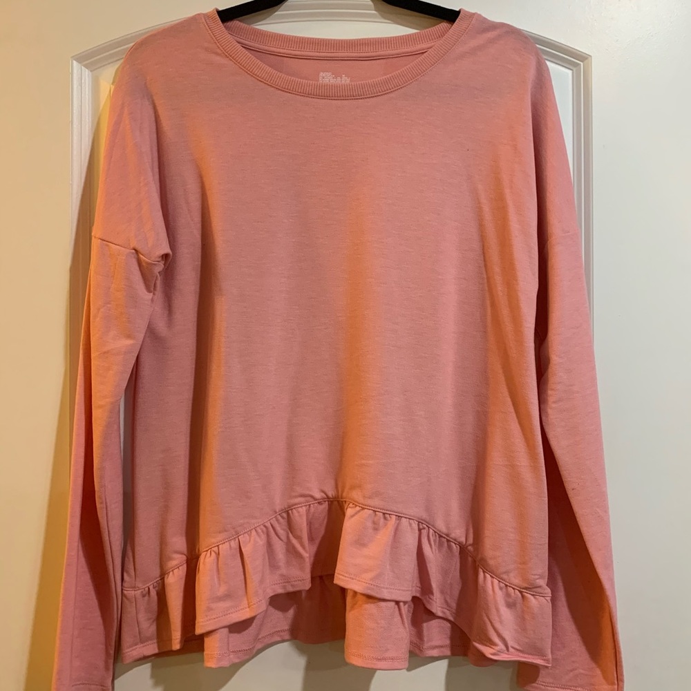 Gilligan O’Malley Pink Ruffle Sweatshirt. NWT